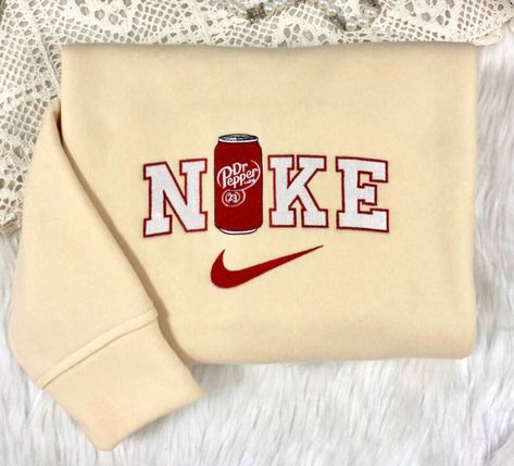 New! Nike Dr Pepper Drink Custom Embroidered Sweatshirt/Hoodie was just added to eBay. Check it out! #eBay #eBaySeller Sweatshirts & Hoodies, Nike Crewneck Embroidered, Women Nike Sweatshirt, Cute Sweatshirts Nike, I Need A Dr Pepper Sweatshirt, Cute Crewneck Sweatshirt Design, Nike Crewneck Sweatshirt Diy, Embroidered Nike Hoodies, Homemade Nike Sweatshirt