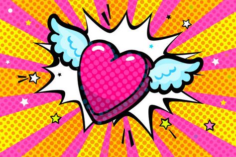 Pop Art Heart, Pop Art Baby, Cartoon Hearts, Cartoon Pop Art, Concept Of Love, Pop Art Party, Images Pop Art, Pop Art Background, Animal Print Background