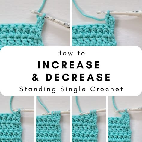 Single Crochet Increase, Single Crochet Stitch Projects, How To Increase Stitches In Crochet, Crochet Decrease Stitch, Stacked Single Crochet, Increase And Decrease In Crochet, Crochet Increase And Decrease, Increase Stitch Crochet, How To Increase Crochet Stitch