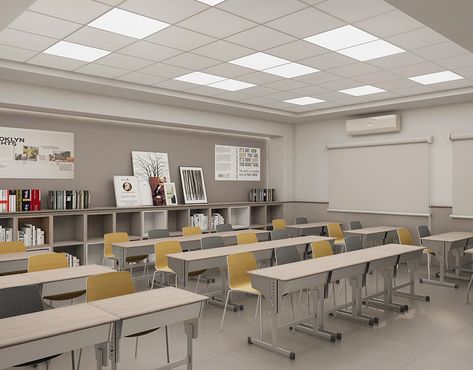 Classroom Architecture, Classroom Interior, School Building Design, Dorm Design, Elementary School Classroom, School Interior, Revit Architecture, Interior Design School, Classroom Language