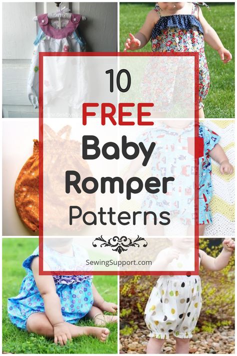 10 FREE Baby Romper Patterns Newborn Romper Pattern, Baby Clothes Sewing Patterns, Baby Romper Pattern Free, Baby Romper Sewing Pattern, Free Baby Clothes, Baby Sewing Patterns Free, Toddler Sewing Patterns, Free Baby Patterns