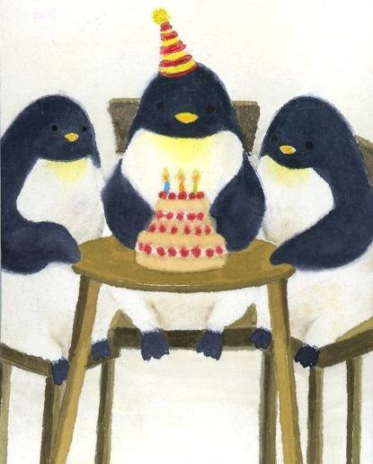 Penguin Art, Penguin Love, Cute Penguins, Birthday Wishes, Penguins, Cute Art, Birthday Cards, Cute Animals, Doodles