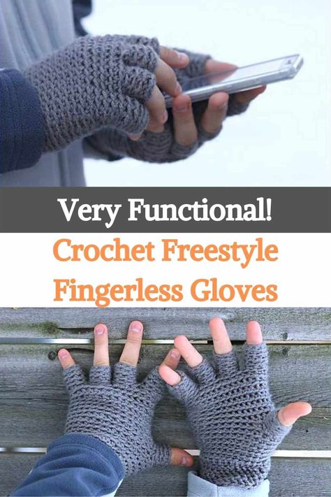 These freestyle Gloves are a finger tip-free model so you can use your mobile phone and do many other activities while wearing them without any problem! Perfect for any guy on your Christmas gift list! The creator of YARNutopia designed this amazing pattern and recorded a video tutorial which you can find below in this post. The pattern is very simple but functional at the same time, it can also be worked very quickly. The sample made in the video is for men's size, but you can adjust it to... Mens Gloves Crochet Pattern, Crochet Men’s Fingerless Gloves, Mens Fingerless Gloves Crochet Free Pattern, Mens Fingerless Gloves Crochet Pattern, Crochet Gloves Men, Crochet For Guys, Fingerless Crochet Gloves, Functional Crochet, Crochet Gloves Free Pattern