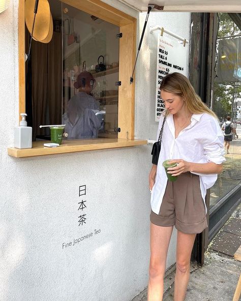 Sanne Vloet on Instagram: “Finish the sentence, A Matcha a Day....... 🍵” Sanne Vloet Style, Finish The Sentence, Sanne Vloet, Nyc Pics, White Shirt Blouse, The Sentence, Model Inspo, Fashion Mood Board, Insta Inspo