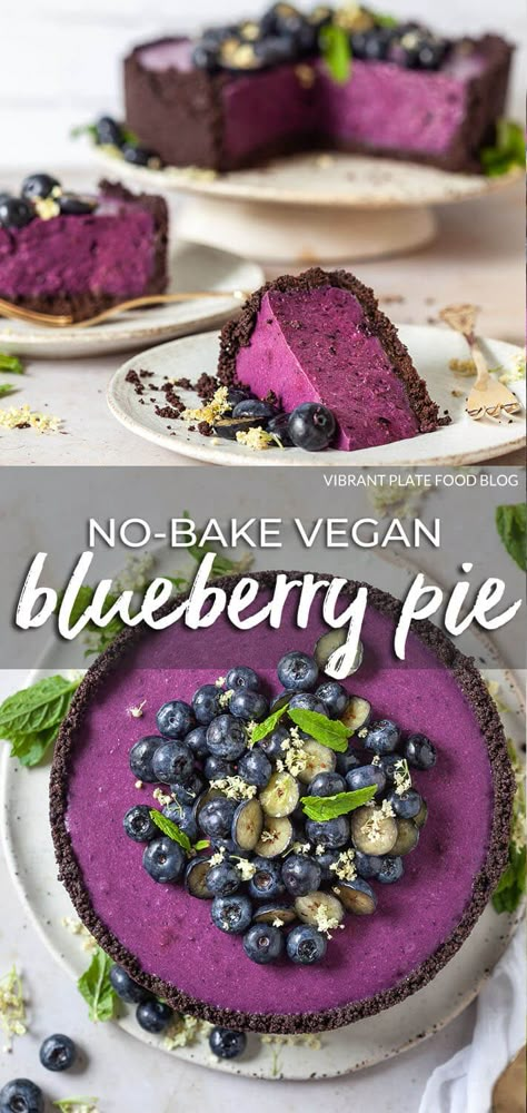 Vegan Blueberry Pie Recipe, Vegan Blueberry Pie, Blueberry Pie Recipe, Blueberry Filling, Springform Pan Cake, Blueberry Sauce, Vegan Blueberry, Blueberry Pie, Coconut Yogurt