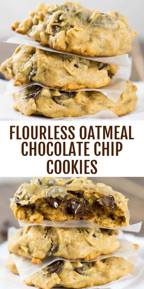 Peanut Butter Oatmeal Chocolate Chip Cookies, Peanut Butter Oatmeal Chocolate Chip, Oatmeal Chocolate Chip, Peanut Butter Oatmeal, Oatmeal Chocolate, Makanan Diet, Audio Room, Gluten Free Sweets, God Mat