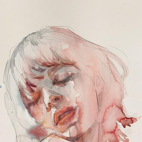 Agnes Cecile Watercolor, Agnes Cecile Art, Watercolor Faces, Art Igcse, Loui Jover Art, Agnes Cecile, Loose Watercolor Paintings, Watercolor Art Face, Watercolor Face