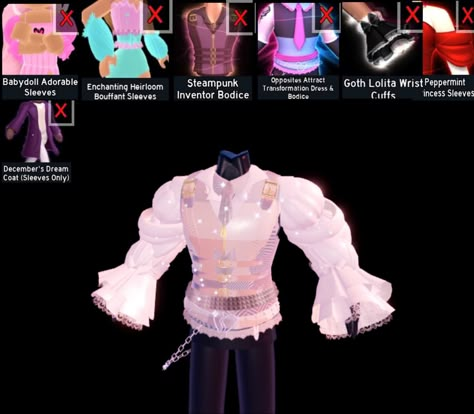 Royal High Corset Combos Men, Royale High Tomboy Outfits, Masc Bodice Combos Royale High, Royale High Outfit Combos Masc, Royale High Outfit Hacks Corset, Rh Hat Combos, Male Corset Combos Royale High, Royale High Boy Hair Combos, Royale High Skirt Combos