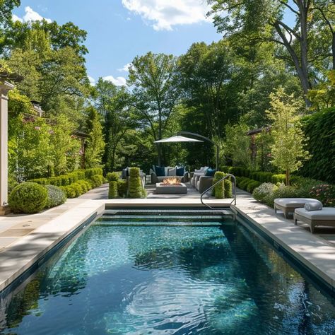 Outdoor Oasis Beautiful Pools Backyard Luxury, English Garden With Pool, Luxury Infinity Swimming Pools, Pool With Patio, Classic Swimming Pool, Luxury Infinity Pool, Beautiful Pools Backyard, Bedroom Decor Yellow, Mansion Swimming Pool Luxury