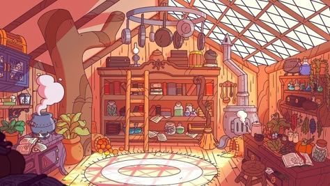 Witch Kitchen Illustration, 3d Karakter, Bg Design, Isometric Art, Background Drawing, Cartoon Background, Animation Background, Environment Concept Art, Cute Backgrounds