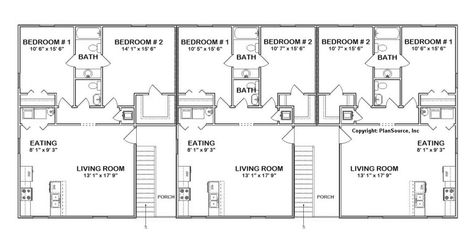 J0418-11-6 Floor plan - Ad Copy Multi Apartment Building, 6 Plex Apartment, 6 Units Apartment Floor Plan, 6 Apartment Building Plans, 6 Unit Apartment, Multi Family Floor Plans, Four Apartment Building Plan, Apartment Unit Floor Plan, Small Apartment Building Design Plan