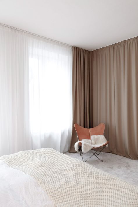 Seven interesting ways to use curtains | These Four Walls Room With Curtains, Bed Drapes, Custom Drapes, Guest Bed, Interior Projects, Curtains Bedroom, 인테리어 디자인, Interior Design Bedroom, Wabi Sabi