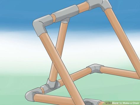 4 Ways to Make a Chair - wikiHow Cerabal Palsy, Beach Chairs Diy, Diy Chairs, Pvc Chair, Beach Chairs Portable, Ng Tube, Stuff For Dogs, Decking Screws, Folding Beach Chair