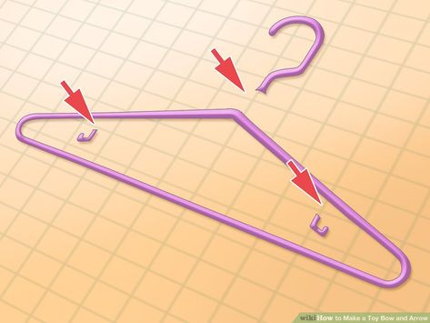 How to Make a Toy Bow and Arrow (with Pictures) - wikiHow Diy Cupid Arrow, How To Make An Arrow, Diy Cupid Bow And Arrow, Bow And Arrow Costume, Cupid Costume Diy, Diy Bow And Arrow, Homemade Bow And Arrow, Toy Bow And Arrow, Diy Arrow