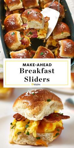 Easy Homemade Breakfast, Breakfast Sliders, Weekend Meal Prep, Menu Sarapan Sehat, Breakfast Slider, Meal Prep Plans, Bacon Eggs, Diner Recept, Recipe Breakfast