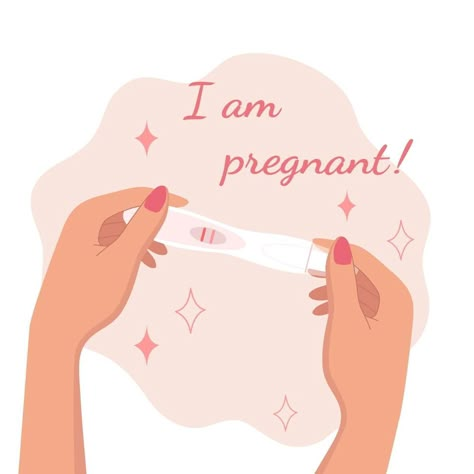 Woman holding a positive pregnancy test Pregnancy Prayer, Pregnancy Images, Pregnancy Illustration, I Am Pregnant, Pregnancy Affirmations, Maternity Photography Poses Pregnancy Pics, Pregnancy Art, Twin Baby Girls, Baby Art Projects