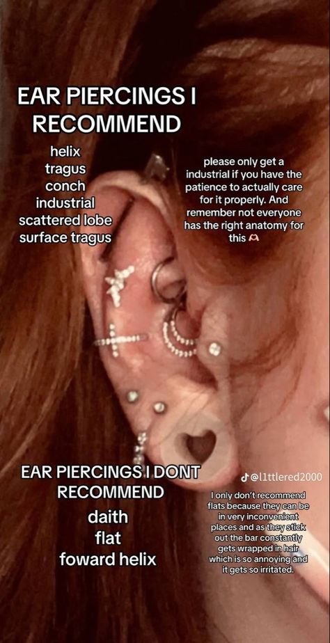 Ear Piercings Placement Ideas, Piercing Ear Chart, Piercings Ear Chart, Kinds Of Ear Piercings, Most Painful Ear Piercings Chart, Types Of Ear Piercings Chart, Piercing Chart Ear, New Piercing Ideas, Ear Piercing Placement