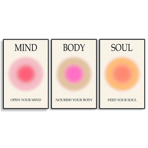 Mind Body Soul Print Positive Aura Posters Painting - Colorful Aura Poster Energy Wall Art Minimalist Colorful Print Aesthetic Wall Decor Poster Energy Spiritual Picture - 11x17in LAMINATED - No Frame Aura Pictures, Aura Body, Posters Painting, Colorful Aura, Aura Posters, Posters Room Decor, Posters For Room Aesthetic, Positive Aura, Posters For Bedroom