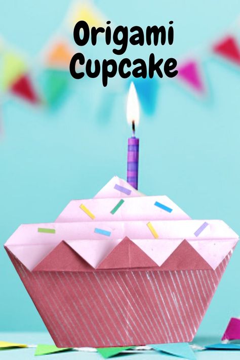 Birthday Origami Ideas, Origami Birthday Party, Origami Food Tutorials, Origami For Birthday, Food Origami, Origami Party, Birthday Origami, Origami Cupcake, Origami Chocolate