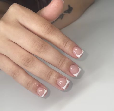 Modern French Tip Nails Square Short, French Too Short Nails, Cute Shirt French Tip Nails, Super Short Acrylic Nails Designs, Square Nail French Manicure, Very Short French Tip Acrylic Nails, Short Nails For Medical Field, Super Short Nails French Tip, Very Short Nails French Tip