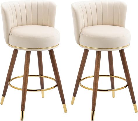 Amazon.com: binzida Swivel Bar Stools Set of 2, Velvet Counter Height Modern Bar Chairs with Back and Metal Footrest 28 Inches Upholstered Barstools for Kitchen Island, Gray : Home & Kitchen Barstools Modern, Modern Bar Chairs, Harmony Color, Chairs For Kitchen Island, Velvet Bar Stools, Island Chairs, Island Stools, Kursi Bar, Bar Stools Kitchen Island