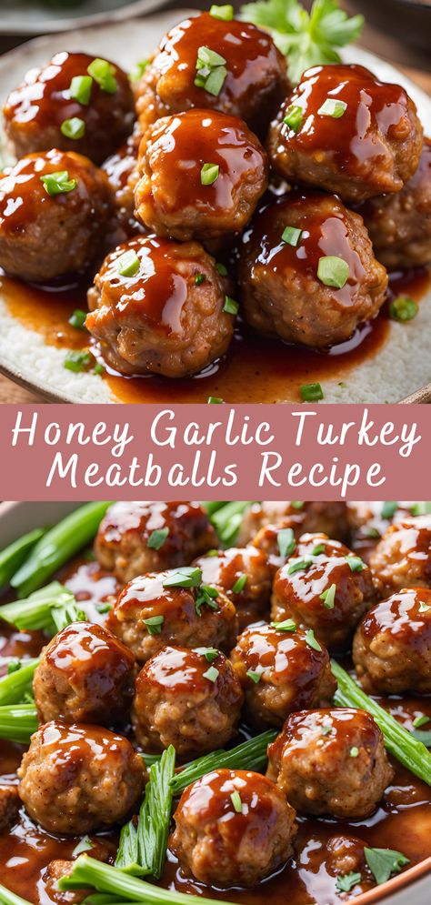 Honey Garlic Turkey Meatballs Recipe | Cheff Recipes Easy Honey Garlic Meatballs, Garlic Parmesan Turkey Meatballs, Gluten Free Sauce For Meatballs, Pioneer Woman Turkey Meatball Pasta, Healthy Recipes Meatballs, Spicy Honey Garlic Meatballs, Honey Teriyaki Meatballs, Frozen Turkey Meatballs Easy Dinners, Healthy Dinner Recipes Non Dairy