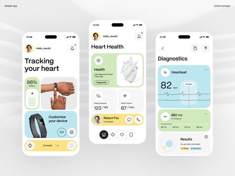 Veri - Healthcare CGM Tracker by Jack R. for RonDesignLab ⭐️ on Dribbble Desain Ux, Health App Design, Medical App, App Design Layout, Ui Design Trends, Mobile Ui Patterns, Ui Ux App, App Inspiration, Mobile App Design Inspiration