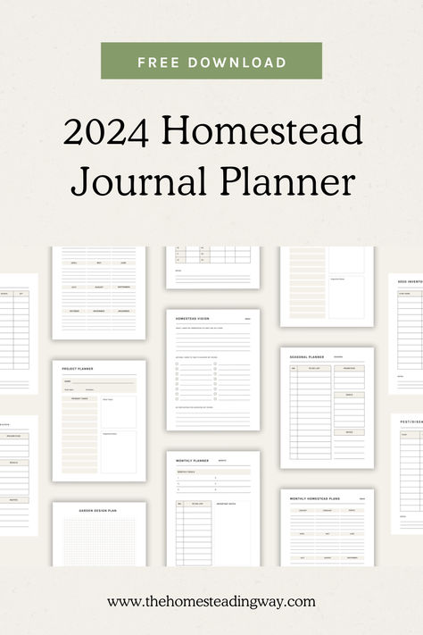 Homestead Journal Planner for 2024 - Free Download Undated Planner Printables Free, Free Homestead Planner, Home Planner Printables Free, Homestead Journal, Apartment Homestead, Homesteading Goals, Homestead Planner, College Planner Printables, Business Planner Printables