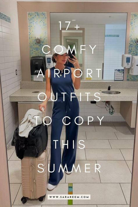 Looking for airport outfit ideas for your next trip? You'll love these stylish and comfortable travel outfits perfect for summer 2024, ensuring you fly in both style and ease. I’m sharing some of the best airport outfit ideas that will keep you cool and fashionable during your summer travels. These summer outfit ideas will help you step up your airport style. Read on to discover the top travel outfits for summer 2024, and get ready to travel in comfort and style. Happy travels! Summer Airline Travel Outfit, Moving Day Outfit Summer, Summer Vacation Airport Outfit, Plan Outfits For Travel, Clothes For Airport Travel Style, Comfortable Airplane Outfit, Comfy Summer Airport Outfit, Athleisure Travel Outfit Summer, Aeroplane Outfit Summer