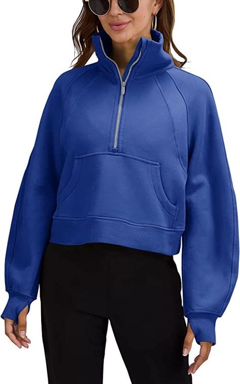 obsessed! This color is amazing and the quality is amazing, if not better than my lulu scuba! Scuba Funnel Neck, Lulu Scuba, Crop Pullover, Lululemon Scuba, Womens Sweatshirts, Print Wallpaper, My Wish List, Long Sleeve Crop, Funnel Neck