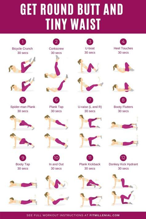 Round butt and Tiny Waist Workout Hourglass Figure Workout, Workout Instructions, Hourglass Workout, Summer Body Workout Plan, Small Waist Workout, Summer Body Workouts, Workout For Flat Stomach, Body Workout At Home, Quick Workout Routine