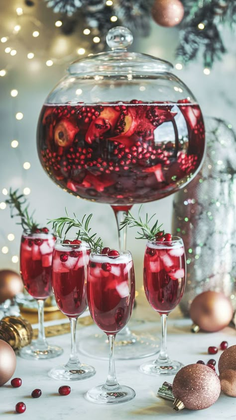 "Elevate your celebrations with this refreshing Pomegranate Champagne Punch! Perfect for holiday gatherings, this festive drink combines the tartness of pomegranate with bubbly champagne, creating a delightful sparkling cocktail. Ideal for any party, our easy champagne cocktails are sure to impress your guests. Discover more party punch ideas and enjoy this vibrant addition to your holiday cocktails. Cheers to delicious moments!" February Cocktails, Cocktail Party Menu Ideas, Christmas Beverages Alcoholic, Winter Party Food Ideas, Alcoholic Drinks Christmas, Christmas Party Drinks Alcohol, Holiday Drinks For Adults, Christmas Party Drink Ideas, Holiday Cocktail Party Ideas