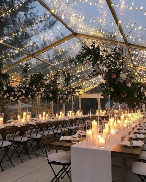 Wedding Lighting Ideas for Rustic Country Wedding Reception #weddings #weddingideas #wedding #himisspuff #country #lighting String Lights Outdoor Wedding, Wedding Reception Lighting, Clear Tent, Rustic Wedding Decorations, Winter Wedding Decorations, Have Inspiration, Marquee Wedding, Outdoor Tent, Salou