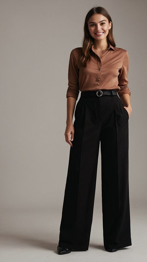 Discover the perfect trousers outfit for women tailored for every occasion including formal casual and office settings This collection features elegant styles in cream black tern o classy pink olive green gray polo and and green shirt Elevate your wardrobe with versatile and stylish ensembles for a polished and sophisticated look Black Office Trousers Outfit, Black And Magenta Outfit, Gray Shirt Outfit Women, Trousers Outfit For Women, Gray Trousers Outfit, Office Trousers Women, Trousers Outfit Ideas, Formal Trousers Women, Gray Shirt Outfit