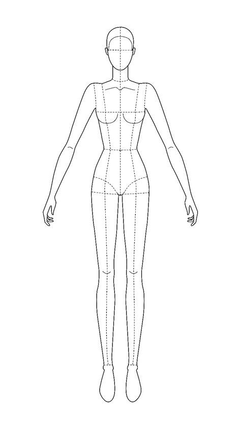 Costume Design Template Female, Body Sketch Fashion Design, Fashion Drawing Template Woman, Body Template For Fashion Design, Body Figure Template, Costume Design Sketch Template, Fashion Outline Template, Blank Model For Fashion Design, Draw Model Fashion Sketches