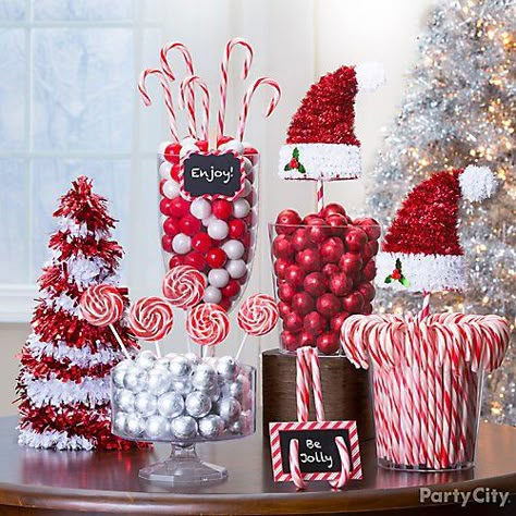 Candy Cane Christmas Decorations | Party City Christmas Candy Bar, Christmas Party Candy, Work Christmas Party, Candy Cane Lane, Peppermint Christmas, Christmas Birthday Party, Candy Cane Christmas, Office Christmas Decorations, בר מצווה