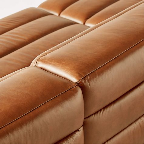 Strato 4-Piece Leather Sectional Sofa + Reviews | CB2 Brown Leather Sectional, Sofa Corner, Leather Frame, Leather Sectional Sofa, Sofa Review, Modern Sofa Sectional, Sectional Sofa Couch, Leather Frames, Corner Chair