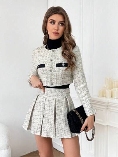 Tweed jacket and skirt