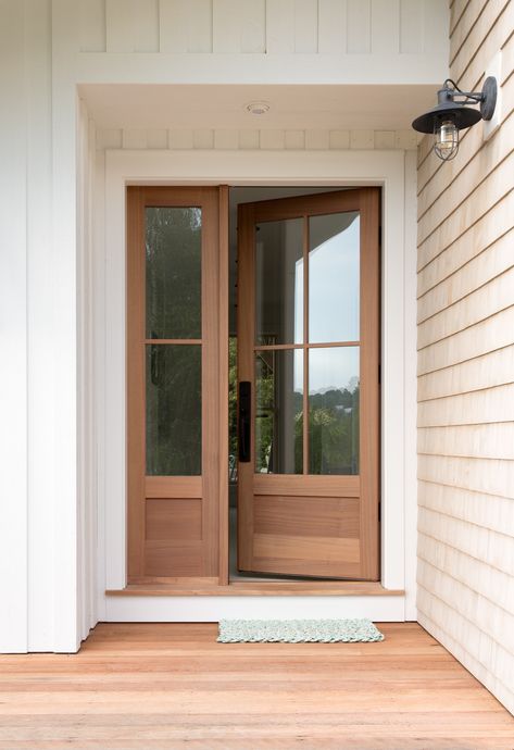 Stained Front Door, Timber Frame Barn, Casa Country, Wood Front Doors, Door Inspiration, House Front Door, Front Door Design, Glass Front Door, House Doors