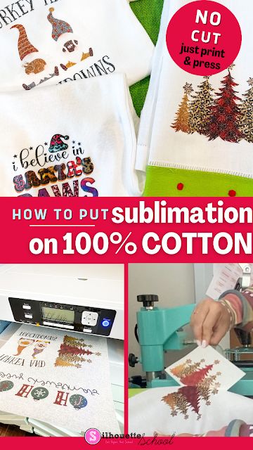 How to Do No-Cut Sublimation on 100% Cotton T-Shirt How To Sublimate On 100% Cotton, Sublimating On Vinyl, How To Sublimate On Cotton Shirts, Sublimating On Canvas, How To Sublimate On Cotton, How To Sublimate, Sublimation On Cotton T Shirts, Sublimation For Beginners Shirts, How To Sublimate A Shirt