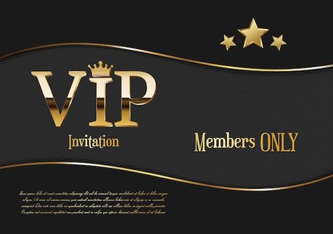 Golden vip invitation card in dark black... | Premium Vector #Freepik #vector #vip-badge #vip #premium #vip-member Vip Invitation Card Design, Vip Invitation Card, Vip Pass Design, Vip Card Design, Vip Invitation, Black And Gold Background, Vip Design, Vip Logo, Pauley Perrette