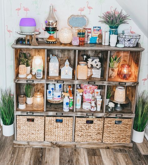 Scentsy Fall 2021 Office Display Scentsy Wax Storage Ideas, Scentsy Decor, Scentsy Storage, Scentsy Storage Ideas, Scentsy Office Ideas, Scentsy Organization, Scentsy Office, Scentsy Display, Chic Office Decor