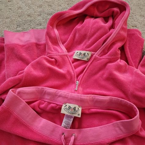 🔥 Hot Pink vintage Juicy Couture 100% Authentic Terry Tracksuit 💗 Juicy Couture Track Suit Hot Pink, Juicy Couture Aesthetic, 2000s Tracksuit, Juicy Track Suit, Thrift Manifest, Juicy Couture Track Suit, Juicy Tracksuit, Briar Beauty, Juicy J