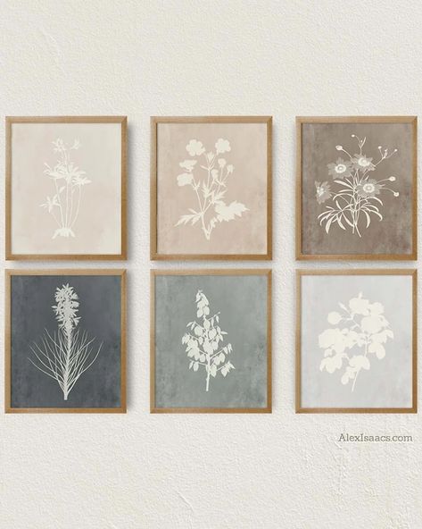 Deco Nature, Botanical Print Set, Farmhouse Bedroom Decor, Farmhouse Art, Ideas Party, Farmhouse Wall Decor, Décor Diy, Botanical Wall Art, Decoration Design