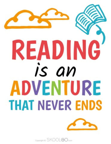 Learning To Read Quotes, Library Day Poster, Reading Is Fun Poster, Reading Quotes Classroom, Reading Signs For Classroom, Reading Rules For Kids, Reading Sayings For Classroom, Reading Is An Adventure Theme, Reading Motivation For Kids