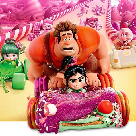 Sugar Rush Racers! 🍭🍬🍫 What would you build your cart out of? • #wreckitralph #vanellope #vanellopevonschweetz #sugarrushracers #candy… Sugar Rush Racers, Parent Holiday Gifts, Reading Wallpaper, Vanellope Y Ralph, Vanellope Von Schweetz, Movie Club, Pink Donuts, Lines Wallpaper