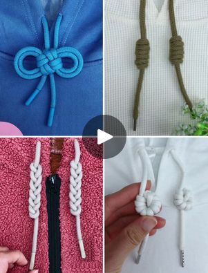 Cool Ways To Tie Hoodie Laces, Hoodie Lace Knot, How To Tie Hoodie Strings, Ways To Tie Hoodie Strings, How To Tie Laces, Come Intrecciare, Lace Hoodie, Knots Tutorial, The Pencil