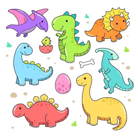 Dainosor Drawing Cute, Dinosaurs Cute Drawing, Dino Clipart Cute Dinosaur, Dinosaur Cartoon Cute, Dianousor Drawing Cute, Dinosaur Birthday Illustration, Pterodactyl Drawing Cute, Cute Drawings Of Dinosaurs, Dinousar Drawing