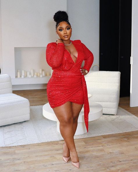 Tamara Renaye on Instagram: “Lady In Red… ❤️” Red Dress Plus Size Classy, Red Dress Outfit Black Women, Tamara Renaye Outfits, Red Plus Size Outfits, Birthday Dresses Red, Red Outfit Plus Size, Red Plus Size Dress, Red Dress Black Women, Red Dress Plus Size