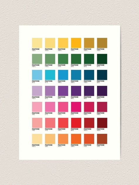 "Shades of Pantone Colors" Art Print by AprilSLDesigns | Redbubble Pantone Chip Art, Pantone Colour Chart, Pantone Postcards Wall, Color Swatch Art, Pantone Printable, Pantone Chart, Pantone Paint, Pantone Art, Pantone Wall